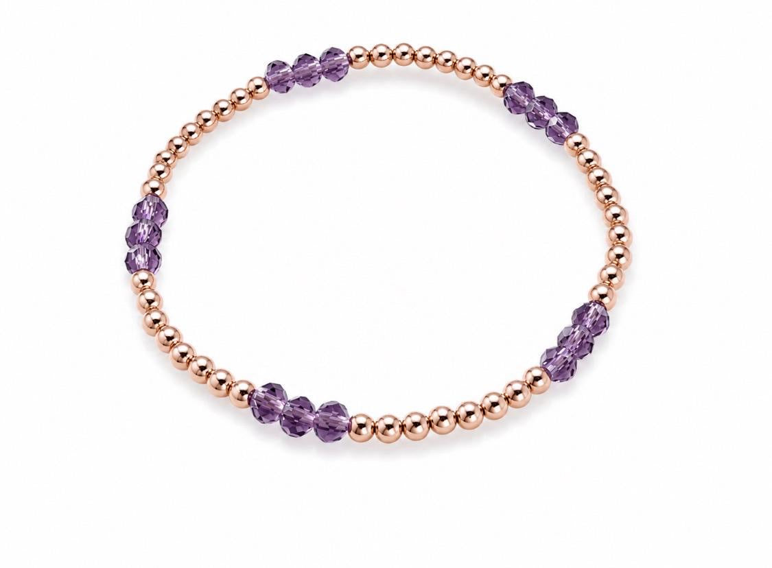 Gemstone bracelet 3mm 14k gold-filled - AAA Faceted Natural Mozambique Purple Rhodolite