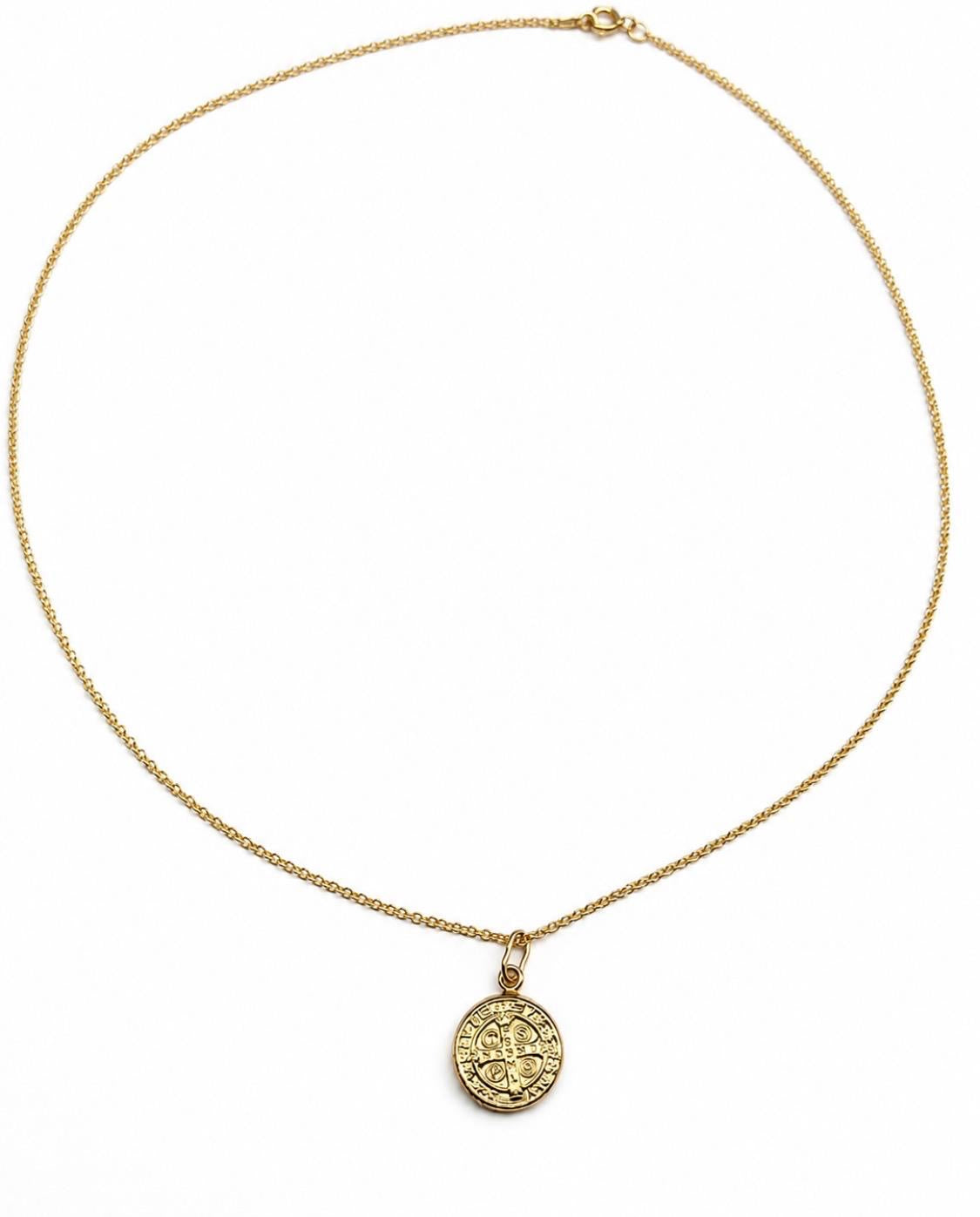 Saint Benedict Medallion Necklace | 14k Gold-Filled