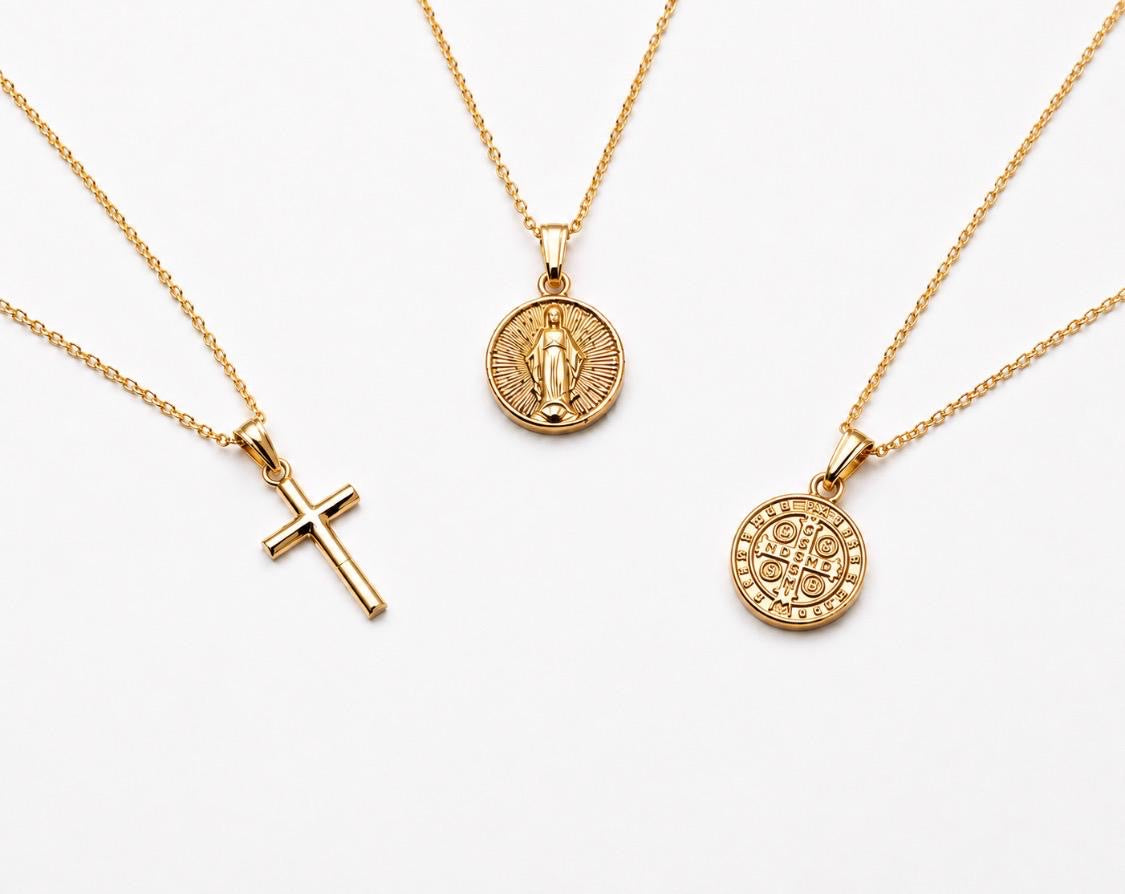 Saint Benedict Medallion Necklace | 14k Gold-Filled