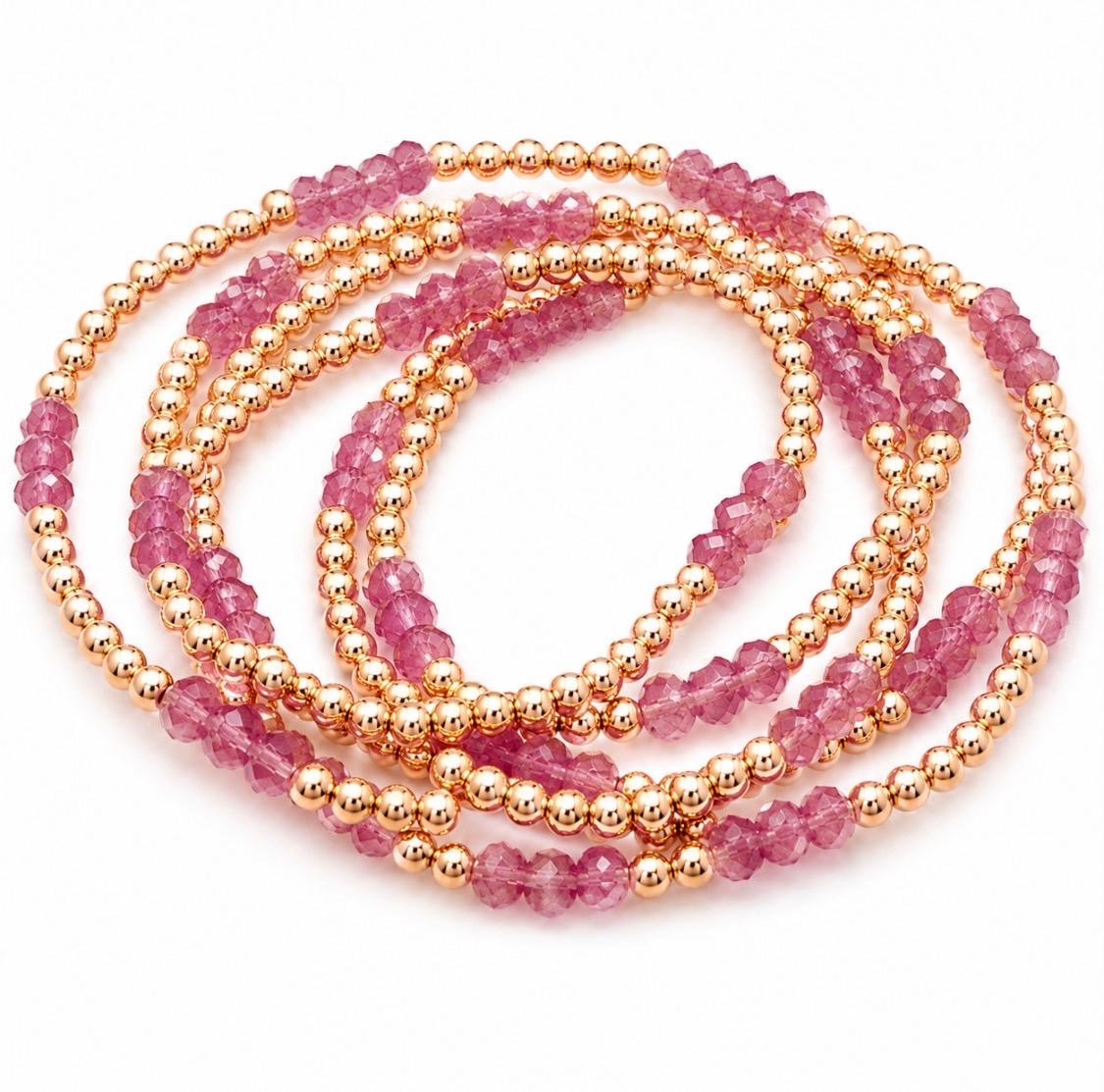 Gemstone bracelet 3mm 14k gold-filled-AAA Micro Faceted Natural Pink Tourmaline Faceted