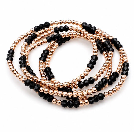Gemstone bracelet 3mm 14k gold-filled - AAA Genuine Natural Black Tourmaline Faceted
