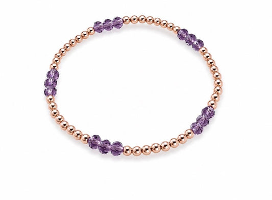 Gemstone bracelet 3mm 14k gold-filled - AAA Faceted Natural Mozambique Purple Rhodolite