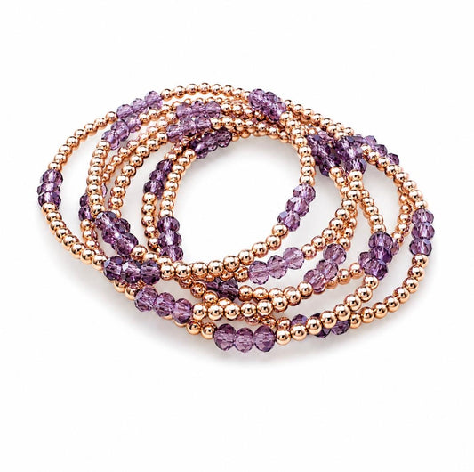 Gemstone bracelet 3mm 14k gold-filled - AAA Faceted Natural Mozambique Purple Rhodolite