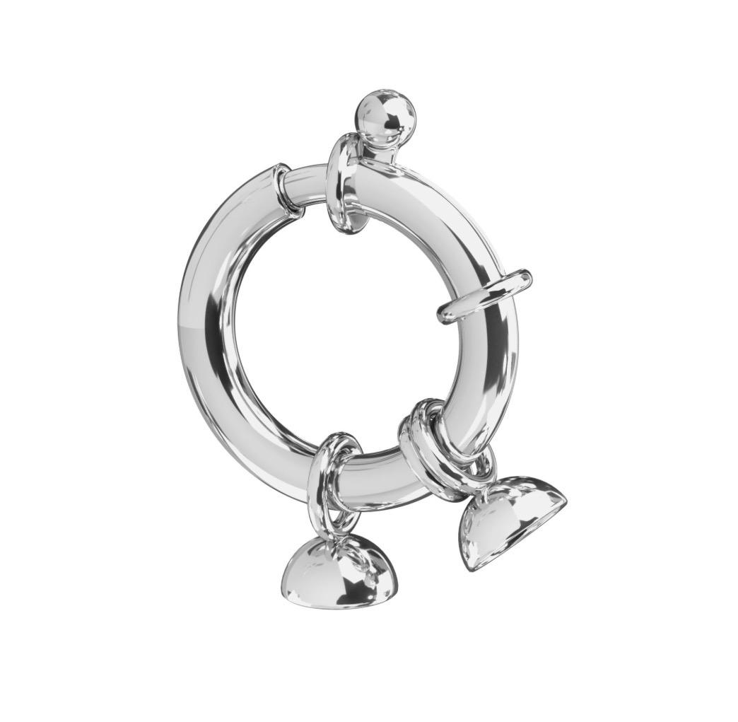 925 Sterling Silver Ring Clasp with Integrated End Caps