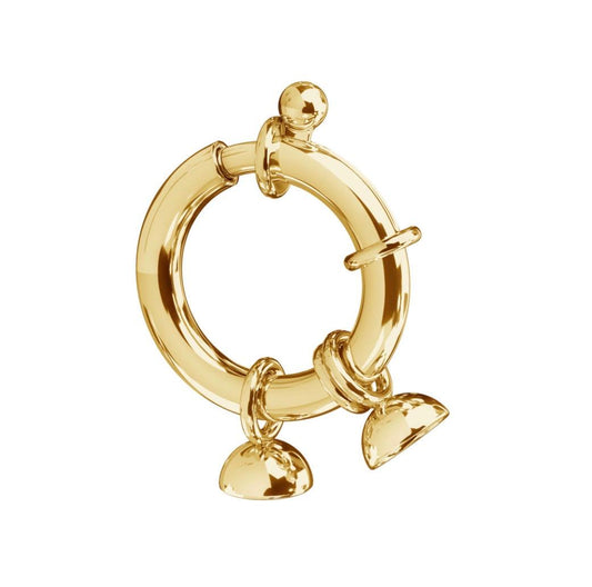 Gold-Plated Sterling Silver Ring Clasp with Integrated End Caps